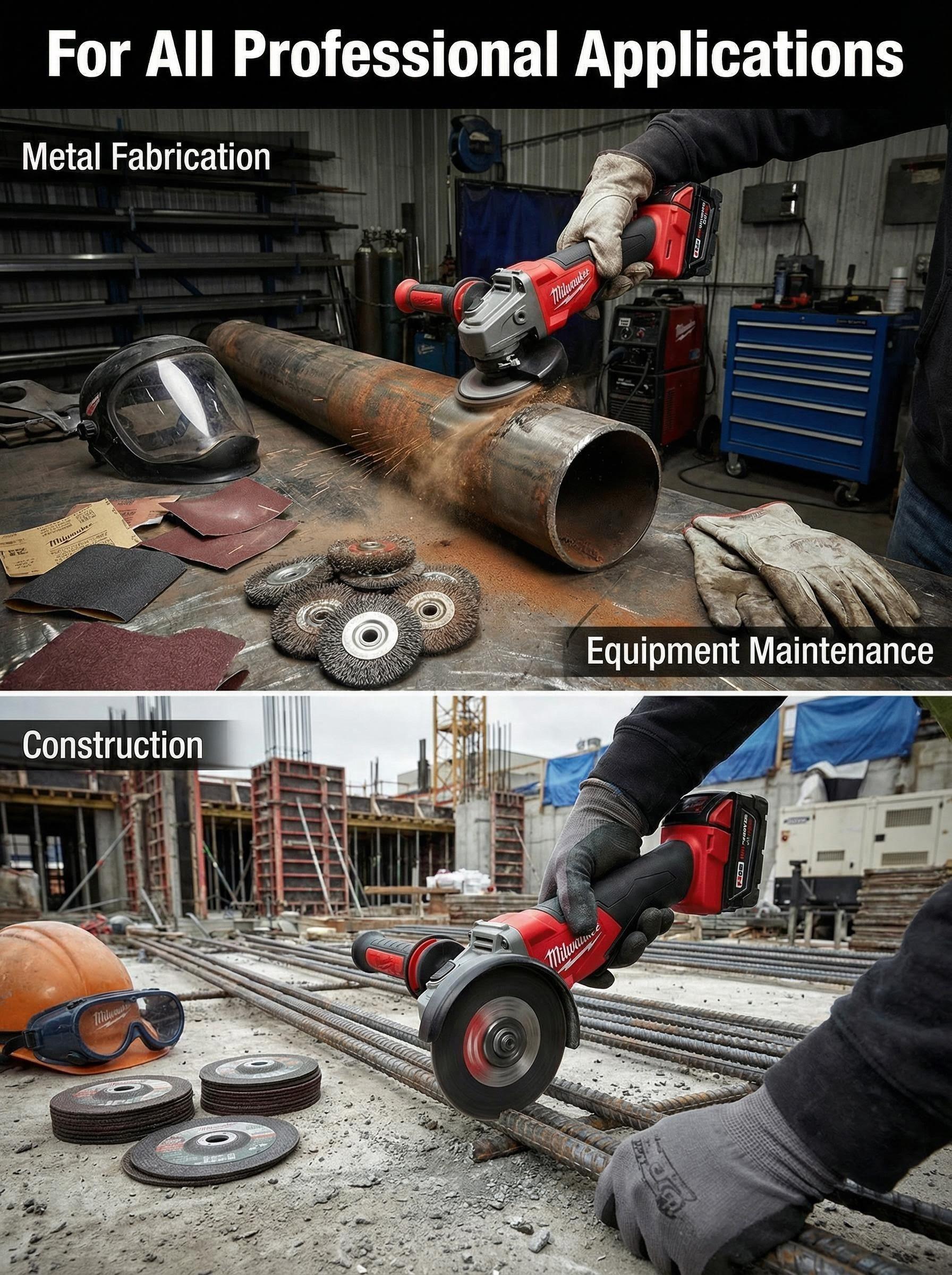 Milwaukee 125mm Brushless Angle Grinder 18V for Construction and Fabrication