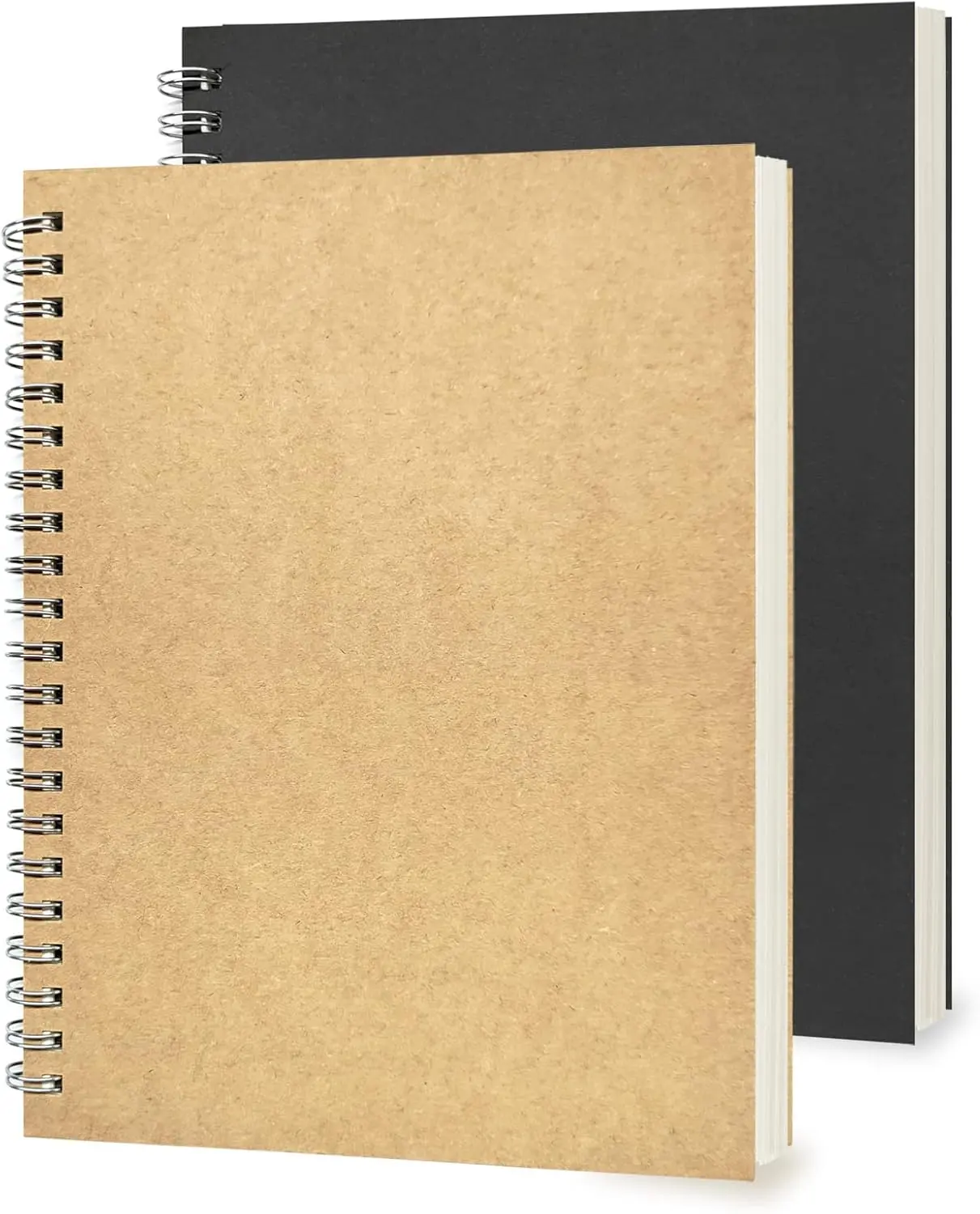 2Pack College Ruled Wirebound Spiral Notebook, College Ruled Notebook, 100 Pages, 50 Sheets, 7.48 x 5.11 Inch, Black and Yellow Cover
