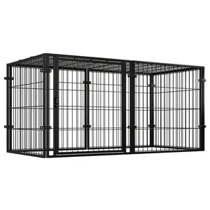 48 Inch Puppy Playpen Easy Assemble Heavy Duty Wire Dog Crates Metal Grid Dogs Cage Kennel Stackable for Puppy/Small Dog/Rabbit/Pig