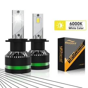 Heyword LED Car Headlights H7 H11 Hb3 9005 Hb4 9006 H1 H3 9012 12000 Lumens 6000k, High Low Beam Integrated, Aluminum Material