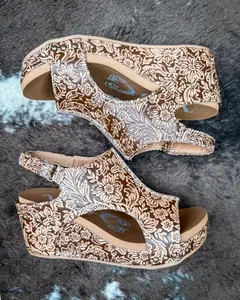 Isabella Tooled Wedge in Tan by Very G