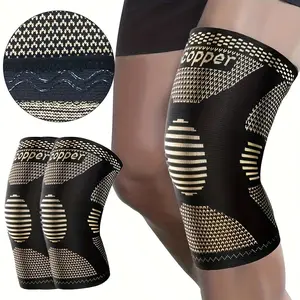 6pcs Compression Copper Knitted Sports Wearing: 2pcs Copper Wrist Braces, 2pcs Copper Knee Sleeves, 2pcs Copper Ankle Sleeves for Fitness, Running, Cycling, Football, Weightlifting, Tennis, Volleyball, Daily Life!, Best for Christmas