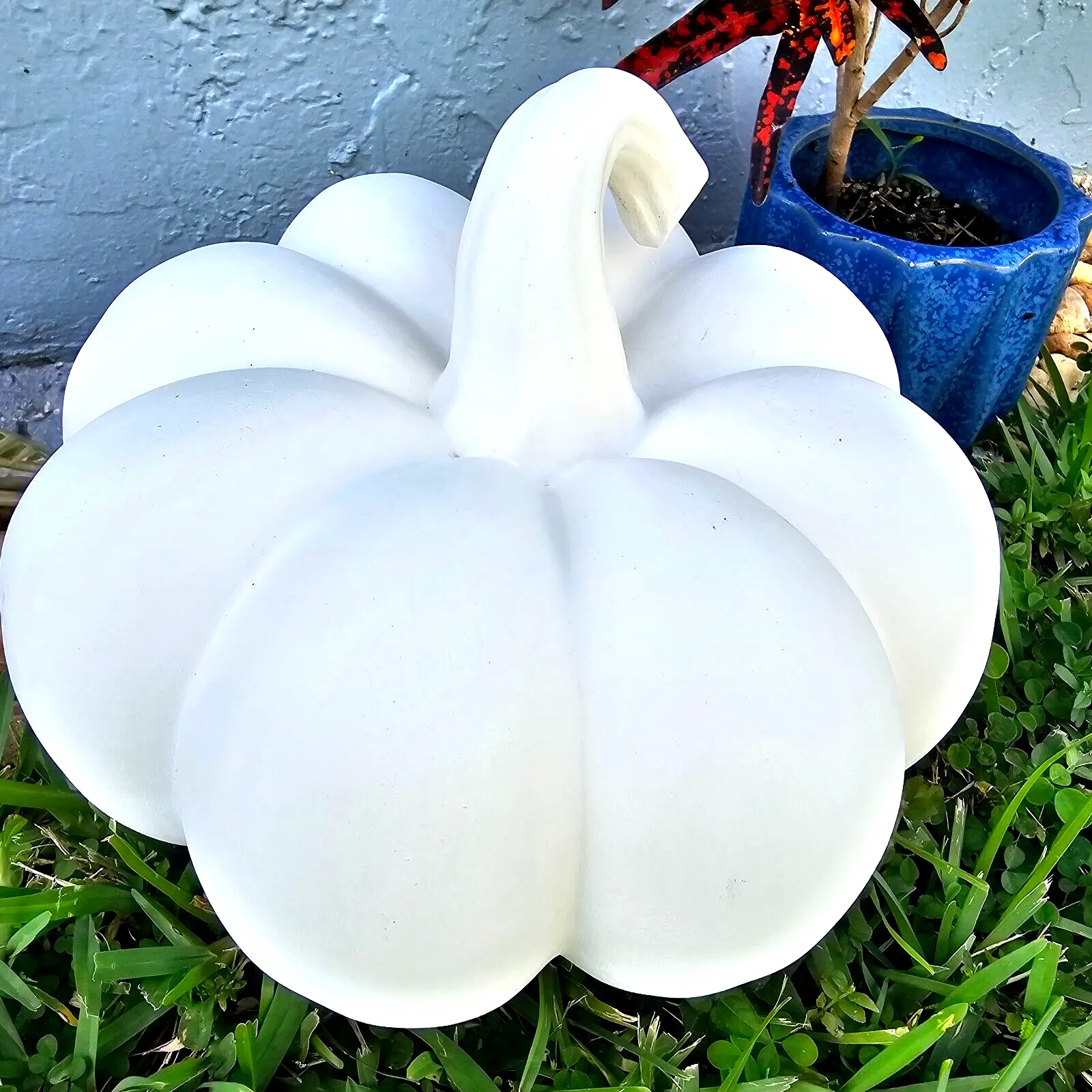 Giant Gourd Home Decor, 10x10in Ceramic Bisque Ready-To-Paint Pottery Statue