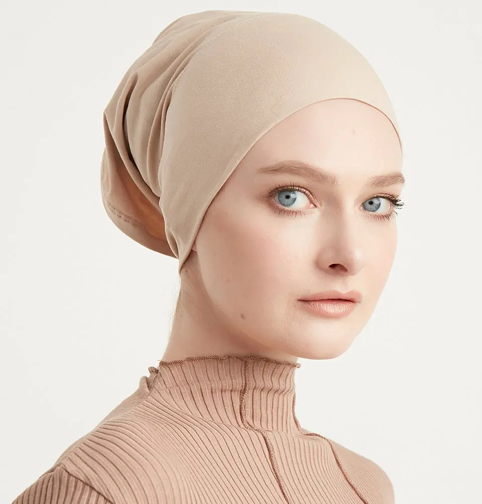 Premium Cotton Tube Underscarf - Beige