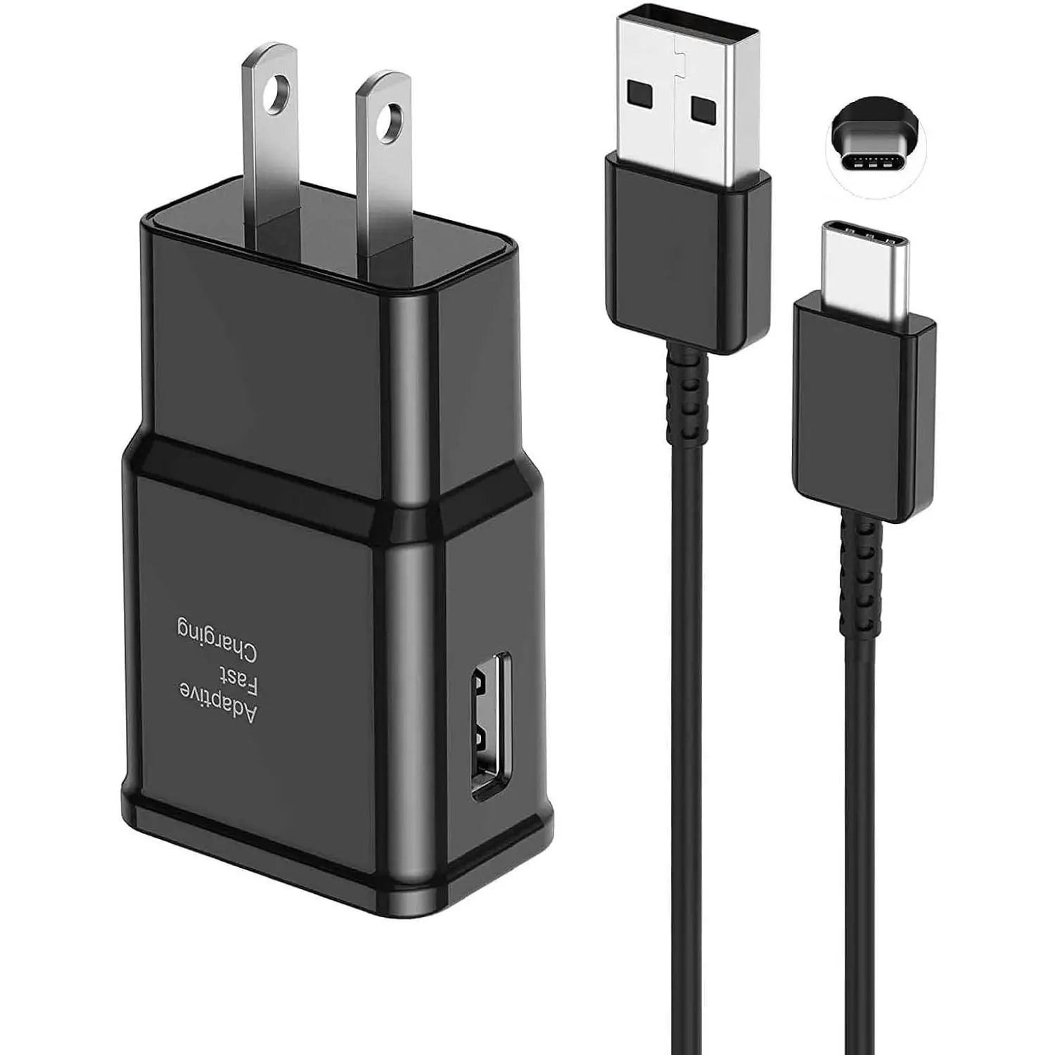 Samsung Fast Charger Adapter with Type-C Quick Charge Cable - Universal Compatible Fast Chargers for Samsung Smartphones & Devices, C-Type Chargers