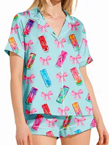 Alani Pajamas Set, Alani Energy Drink Sleepwear, Satin Loungewear For Women, Alani Lover Gift For Her