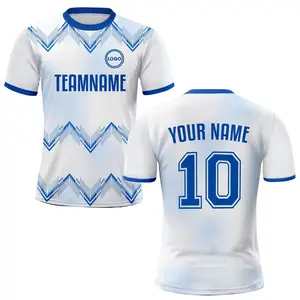 Custom Soccer Jersey for Men Women Personalized Team Name Logo Number White Soccer Shirt