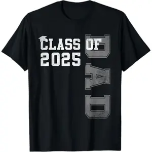 Cotton Dad Senior 2025 Proud Dad Of A Class Of 2025 Graduate Father T-Shirt