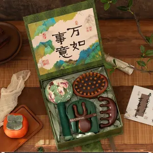 Wooden Massage Tools Set｜Wellness Gift Set B007｜Traditional Chinese  for Daily Relaxation & Self-Care