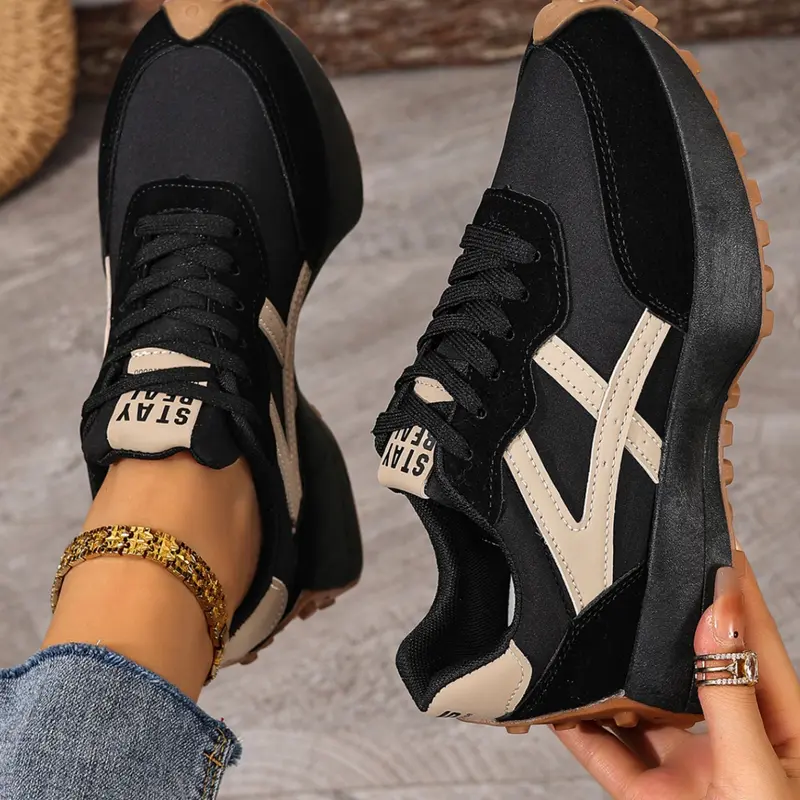 New Women's Casual Sneakers, Thick Sole Anti-Slip Running Shoes, College Style Suitable for Students, Office Work, Fitness, Casual Runner Shoes
