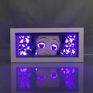 Paper Cut Anime Led Light Box Demon Slayer Tanjiro Kamado Lightbox for Bedroom Decor Birthday Gift Table Lamps Kimetsu No Yaiba kid birthday gift living room bedroom bedside decor accessory