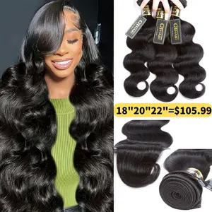 QTHAIR 16A Brazilian Body Wave Bundles 100% Unprocessed Virgin Human Hair Natural Black 4x4 HD Closure Hair Extensions Traditional Sew in Quickweave for Black Women 12-30 Inches kinky