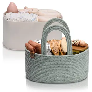 2-in-1 Cotton Rope Diaper Caddy