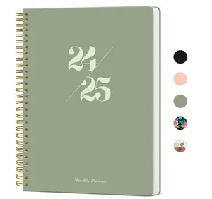 Monthly Planner 2024-2025, 2024 Calendar 18 Months Planner, JUL 2024 - DEC 2025, 7.4" x 9.6", 2024 Planner Spiral Bound, Perfect for School & Office - 24.7-25.12 - Green