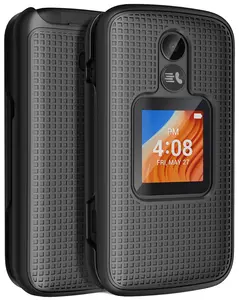 Case for Alcatel TCL Flip 2 Phone (2022), NakedcellPhone [Grid Texture] Slim Hard Shell Protector Cover for T408DL / TFALT408DCP