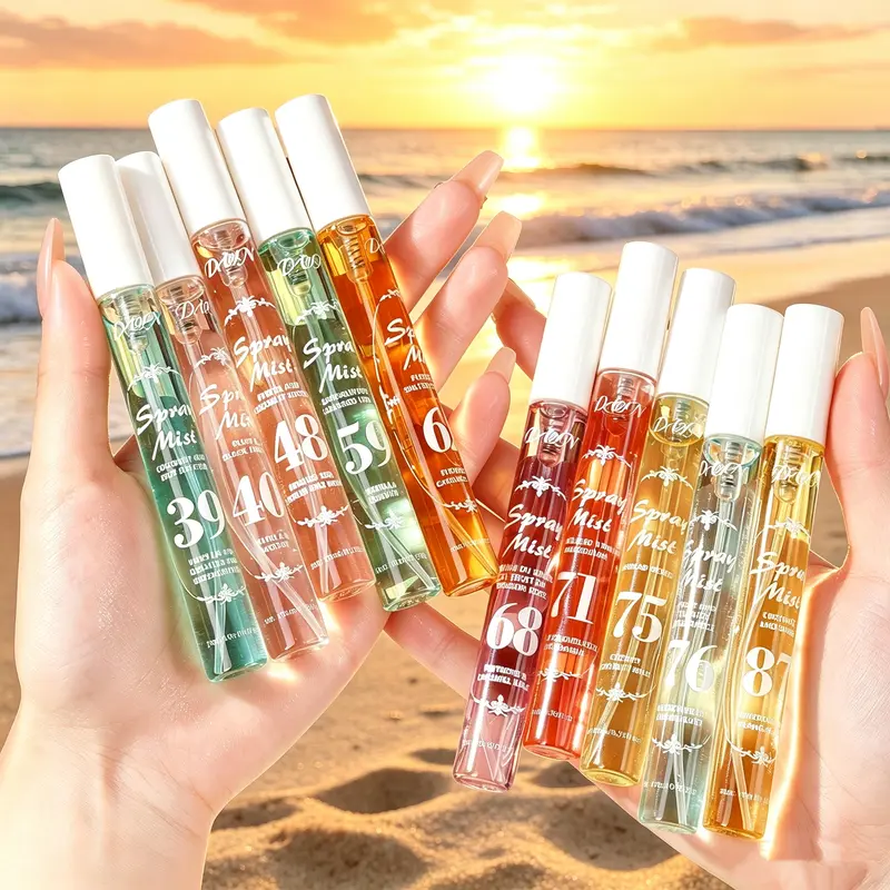 Limited Edition Summer Brazilian Alcohol-Free Fragrance Spray Set - 10 Mini 100ml Bottles, Elegant Floral & Fruity Mist, Natural Fresh Scent, Daily Elegance, Ideal for Travel/Home Use, Halloween Ensemble
