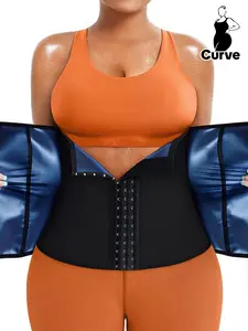 [Plus Size] Solid Color Zipper Front Waist Trainer Tummy Control Shaper, Women's for Daily Wear, Minimalist, Minimalist Shapewear