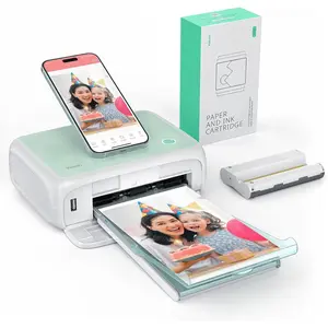 Photo Printer, Picture Printer with 54 Sheets (4"x6") & 1 Cartridges, Support AR Video Printing, WiFi Connection, Portable Photo Printer for /Android/Laptop