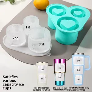 2026 new ice grid mold Stanley water cup special silicone ice mold with cover ice box ice cube film
