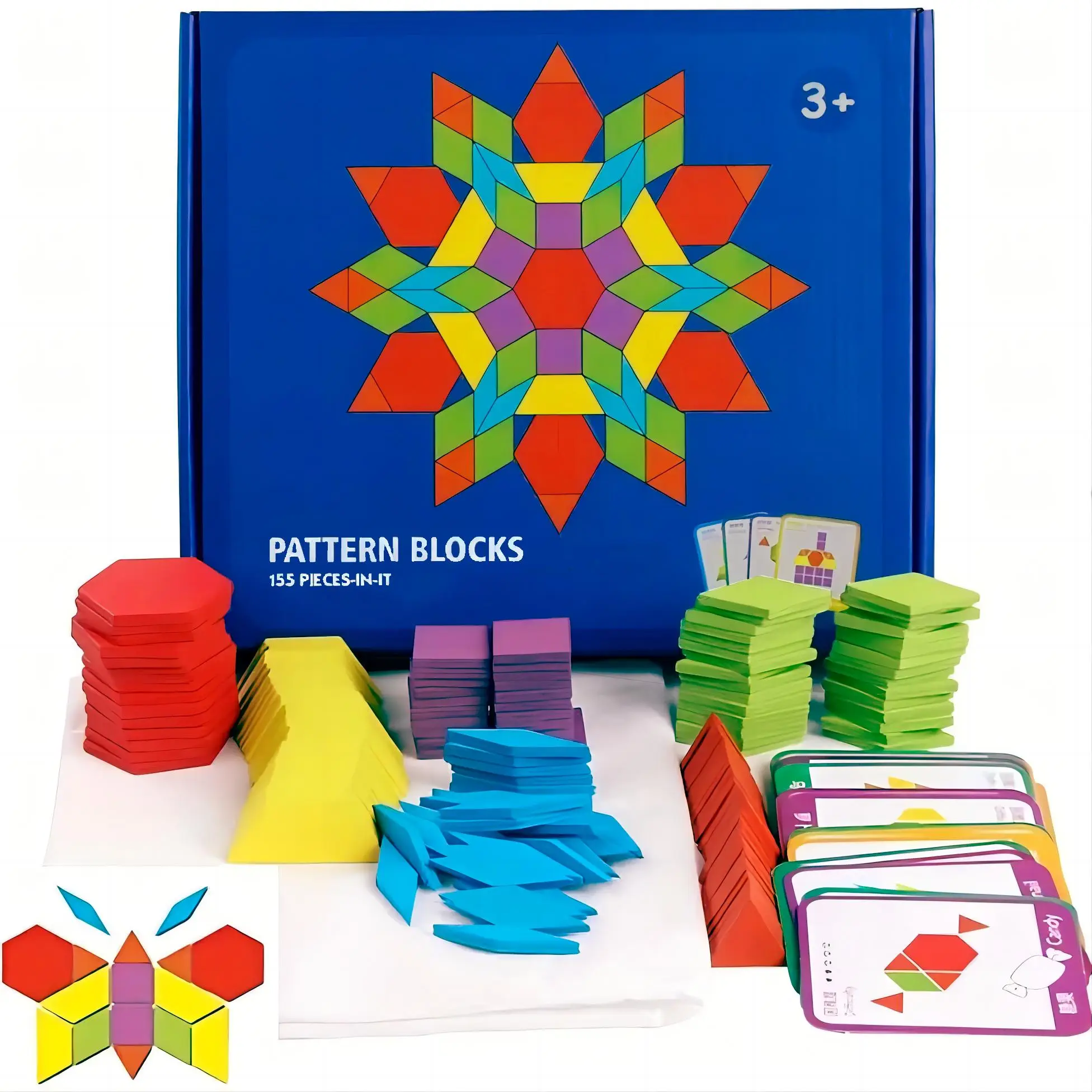 Wooden Geometric Shape Jigsaw Puzzle, 155pcs/180pcs Montessori Tangram Toy, Educational Building Puzzle Toy For Kids