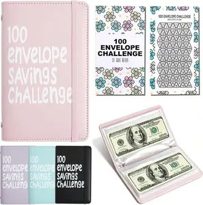 100 Days  Saving Challenge Coin Envelope BudgetStorage Book - Binding Covers With Daily Savings Tracker,Habit-Forming System, And Cash Savings Goal Of $5050Develop A Consistent Savings Habit