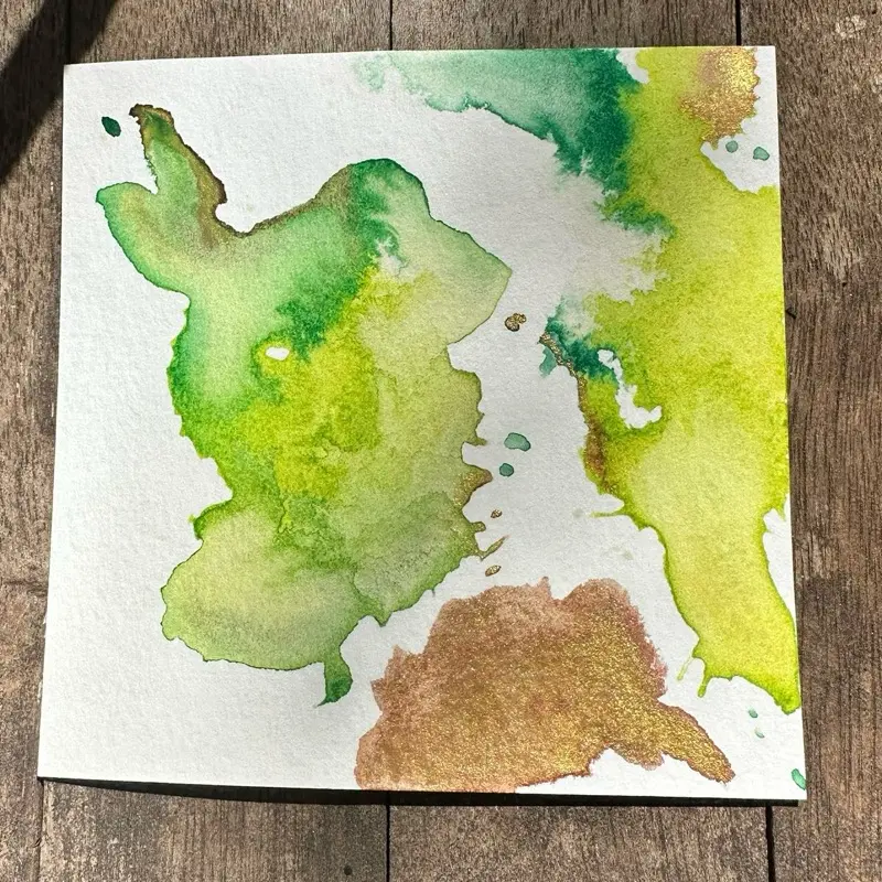 Mini Abstract Ink Art - Original Hand-Painted Collectible 4"x4" Unique Design for Home Decor