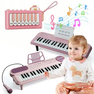Piano Keyboard For Kids, 37 Keys Music Keyboard Toy With Microphone & Music Stand, Baby Mini Portable Grand Piano For Toddlers Age 3, Early Educational Electronic Piano Musical Instrument For Kids, Birthday Christmas Gifts For Boys Girls Age 3 4 5