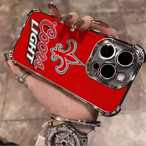 COORS LIGHT Beer Lover Luxury Pattern Tough Electroplated TPU Casing For iphone 16 15 14 13 12 11 X XS PRO PLUS MAX Four Corners Anti-Fall Transparent Soft Silicone Gift Shockproof Protection Anti-Drop Protective Protector Phone Cases Shell Cover