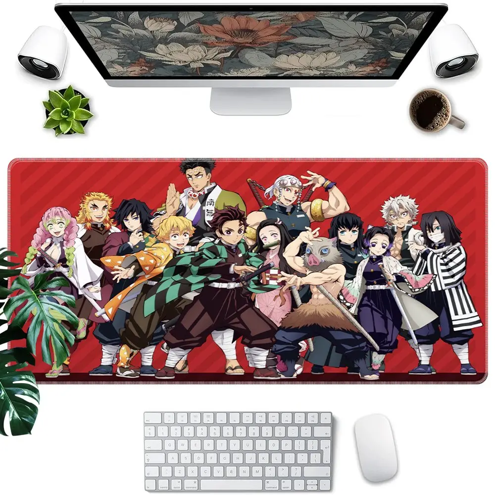 Demon Slayer Anime Mouse Pad with Rubber Base, Polyester Fiber Desktop Mat for Gaming and Office Use, Ideal Gift for Gamers and Home Decor, Anime Mousepad, Computer Mouse Pad
