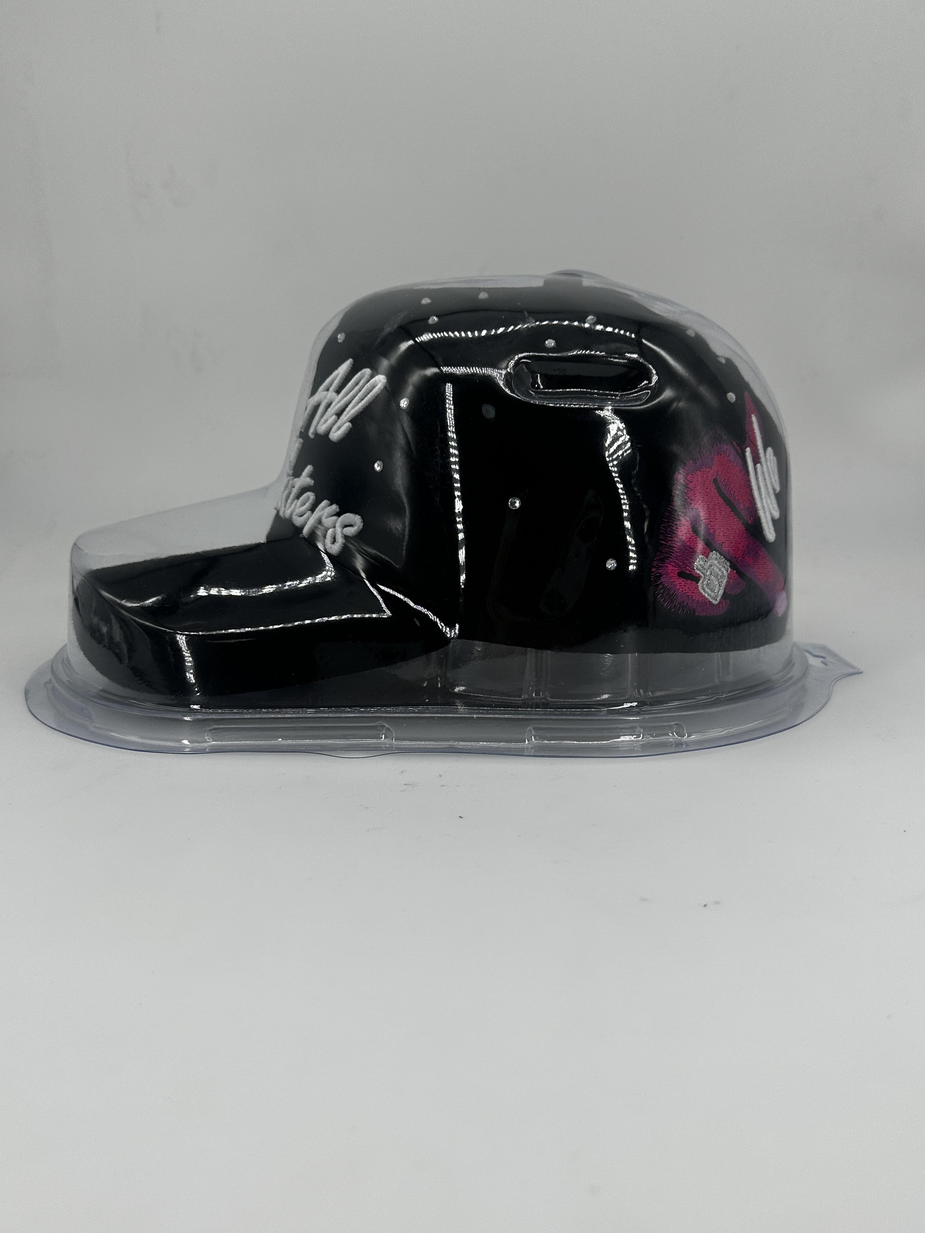 Cool Streetwear Snapback Hat - Black Embroidered "For All Our Haters" Cap, Unisex Hip Hop Headwear for Skate & Street Style(Built-in Chip)