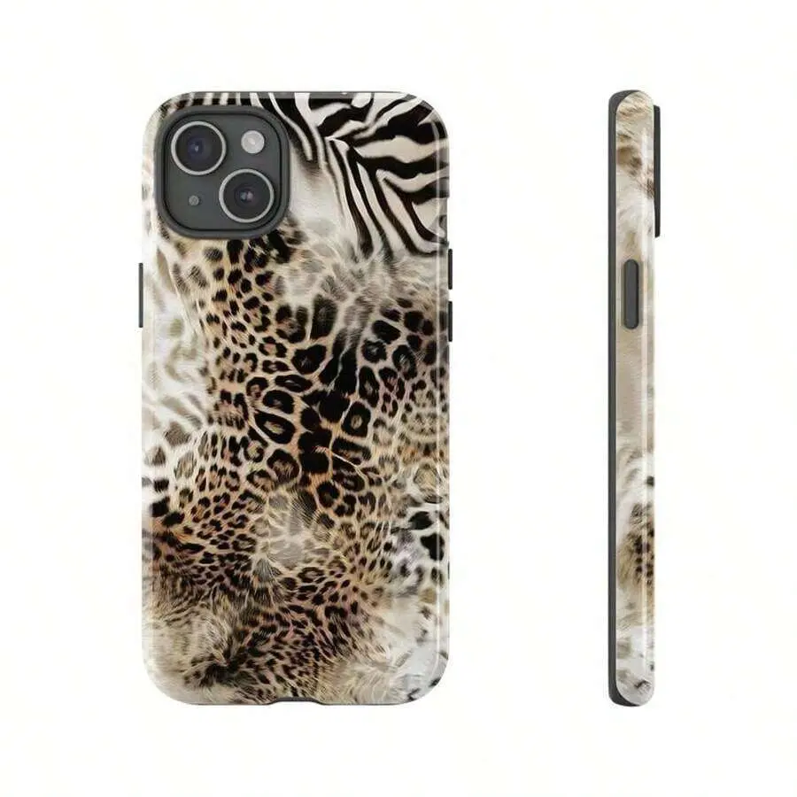 Retro Animal Print Phone Case - Cheetah, Zebra, Tiger Designs, Aesthetic Waterproof Accessory for iPhone 16 Pro Max, Pixel, Samsung Galaxy S25, Compatible with Multiple Phones, Accessories