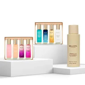 The Vanilla Power Wardrobe by Bellavita Luxury | Her N More Perfume Gift Set & Vanilla-on-the-Beach Hair & Body Mist | Bold, Sweet & Fresh Scents | 8 Signature Perfumes & Revivable Water-Based Mist | Complete Fragrance Collection | Vegan & Cruelty-Free