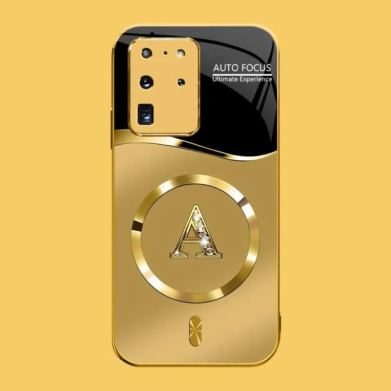 Suitable for [Galaxy S20 Ultra 5g] high-end MagSafe phone case，Choose from any of the 26 letters， The pattern features a printed effect and is not 3D-dimensional YM99