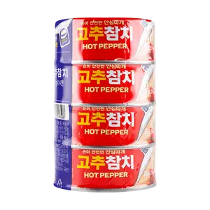 Sajo Korean Tuna Canned Fish in Red Pepper Flavor - 150g x 4 Cans | Premium Quality Tuna