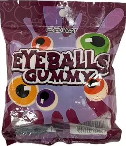 Lucky Boys Eyeball Gummy Candy With Fruity Liquid Center Fat Free Perfect for Halloween & Themed Parties, Fun & Delicious 3.17oz (Eyeball Gummy 3.17oz 5pcs)