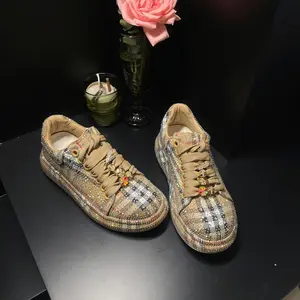 Women's 2026 Full-Diamond Low-Top Casual Athletic Trainers - Fashionable, Lightweight, Luxurious, Breathable Footwear with Bold Stripes & Checks, Supreme Comfort, Durable Traction, Ideal for Elevated Street Style Walking Shoes Girl outdoorfun