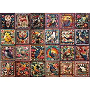 BenBen Puzzles for Adults 1000 Pieces Bird Crochet Jigsaw with Letters Patterns on Back Challenging Family Game Night Home Décor 26.63 x 19.25 inches Exclusive Artwork Premium Quality Smooth Assembly Fun & Challenging