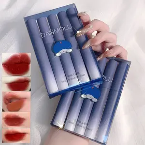 5 Color Matte Long-Lasting Waterproof Lip Gloss Set, Smudge-Proof Lipstick, Makeup Cosmetics, Non-Toxic Formula