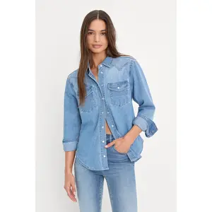 DOLLY SLIM FIT DENIM SHIRT | LIGHT BLUE