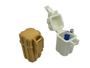 Peptide Pen Cartridge Vault - 4 Cartridge Holder Secure Hinged Lid Compact Storage Case for Travel & Backup Cartridges