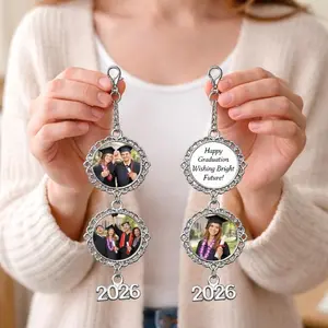 Personalized Graduation Tassel Charm with Photo, Graduation of 2026, Custom Grad Gift, Graduation gift, Memory charm photo, Memorial Gift