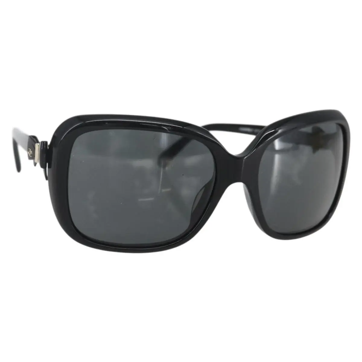 Pre-owned JP 161639 CHANEL Ribbon COCO Mark Sunglasses plastic Black 5171 A CC