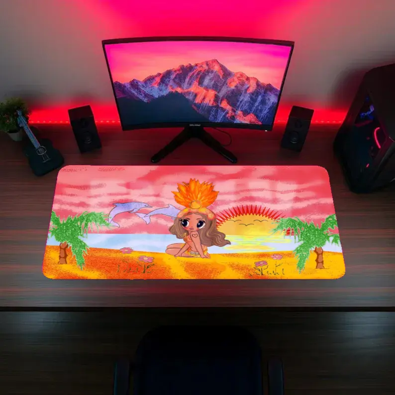 Custom La Bichota Latin Queen Design Large Gaming Mouse Pad, Washable Non-Slip Rubber Base, Stitched Edges, Multi-Size, for Hip-Hop Lovers, Home & Office Desk Mat, Computer Accessories