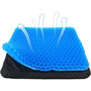 Gel Seat Cushion, Double Thick Egg Gel Cushion for Pressure Pain Relief, Breathable Wheelchair Cushion Chair Pads for Car Seat Office Chair Blue