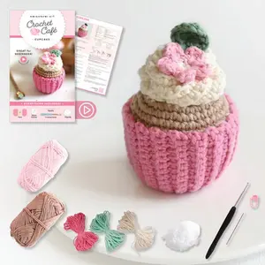 Crochet Cafe Amigurumi Kit Cupcake: Everything You Need Is Included: 100%-Cotton Yarn, Crochet Hook, Stitch Marker, Tapestry Needle, Fiberfill, Step-B -- Better Day Books, General Merchandise