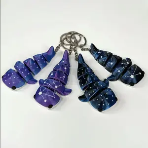 3D Printed Starry Sky Shark Keychain Realistic Ombre Shark Keyring-Flexible Joints Whale Shark Pendant,Gradient Oceanic Animal Whale Shark Charm with Keyring Matte Blue Purple Whale Ornaments Women Men Bag Hanging Decoration Backpack Accessories Gift