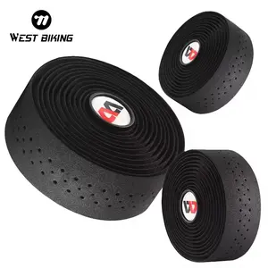 WEST BIKING Professional Bicycle Handlebar Tape. High Quality Black Anti-Slip Bar Grips with Rubber Bar End Plugs