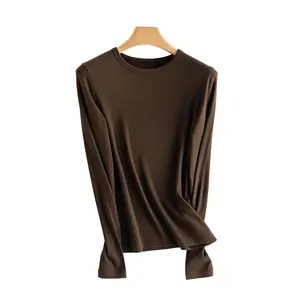 Women's Pearl Cashmere Blend Sweater | Real Cashmere Soft Thermal Knit Pullover | Fitted Round Neck Base Layer for Fall & Winter