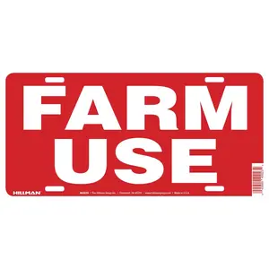 Hillman Group  6 x 12 in. Red & White Plastic Farm Use Sign pack of 6