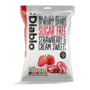 Diablo Sugar Free Strawberry and Cream Sweets 75g